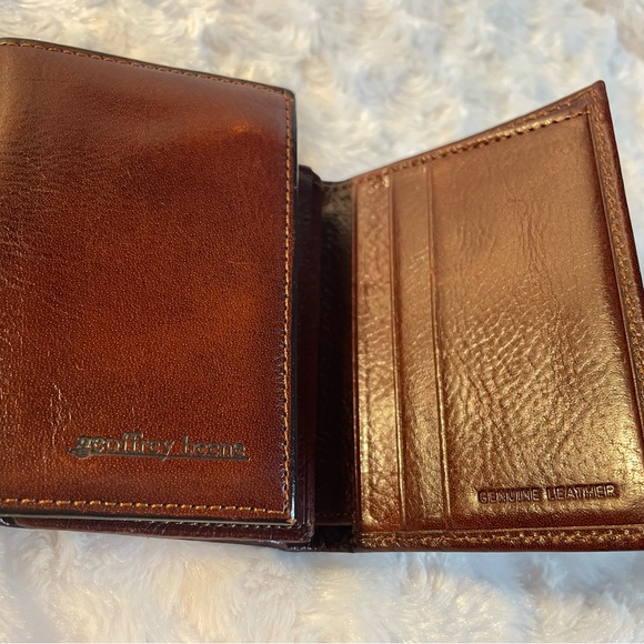 Geoffrey Beene Leather Trifold Dk Brown Wallet - Picture 5 of 7